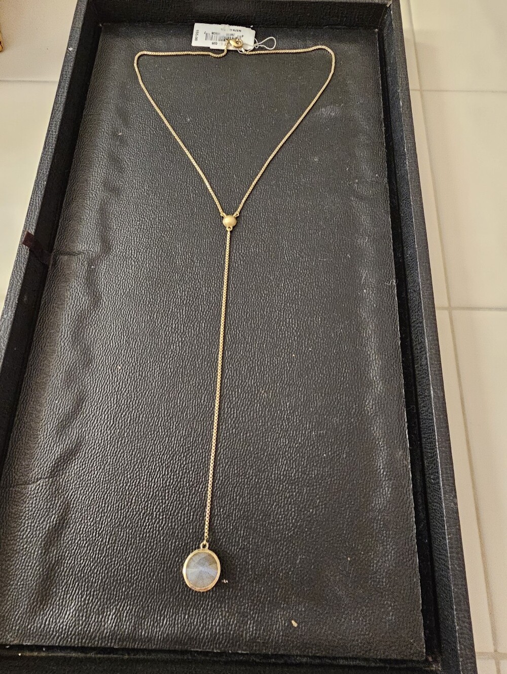 Eddie Borgo NWT Cone lariat Necklace Gold Pated Quartz OS